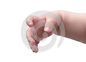 Small baby hand isolated