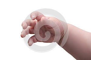 Small baby hand isolated