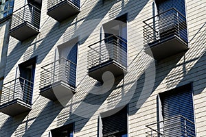 Small balconies on a residential home