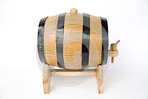 A small barrel with beer