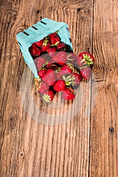 Small basket of fresh strawberries