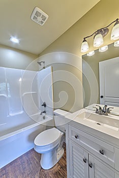 Small Bathroom in New Inexpensive Tract Home