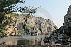 Small beach called Cales Coves in Menorca