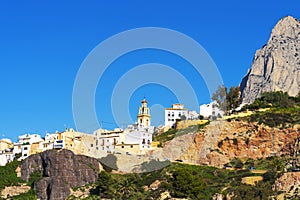 Small beautiful village Finestrat and Puig Campana Mountain in Costa Blanca, Spain Europe photo