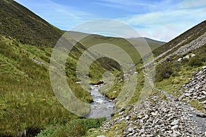 Small beck by path and scree