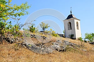 Small bell-tower built over cave monastery, Old Orhei, Moldova.