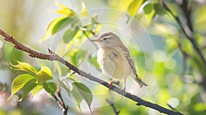 A small bird on a tree branch