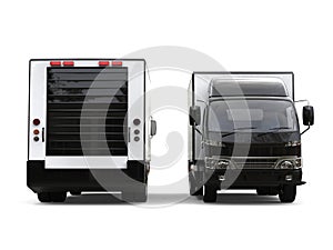 Small black box trucks - front and back view