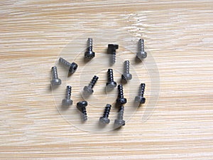 Many black color screws