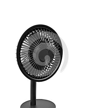 Small black fan isolated on white background photo