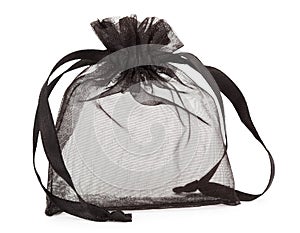 Small black gauze present bag