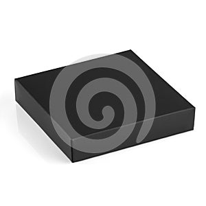Small black matte cardboard box isolated on white background