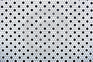 Small black and white hexagon tile design