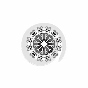 Small Black and white mandela diwali motif vector design