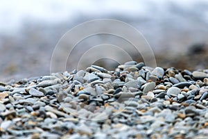 Small blue-gray stone background, natural stone pattern.selective focus