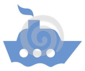 Small blue seaship, icon icon photo