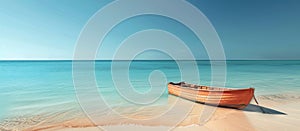 Small Boat Docked on Sandy Beach