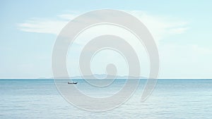 Small boat of fisherman floating