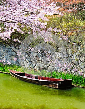 Small boat, Hachiman-Bori, Omi-Hachiman, Japan photo