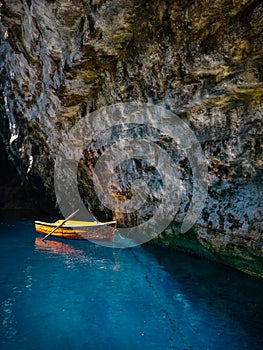 Small boat in a lake