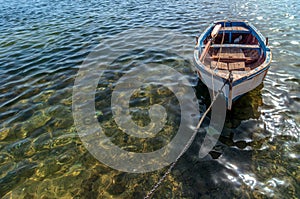 Small boat in mediterranean sea, Sicily