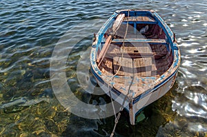 Small boat in mediterranean sea, Sicily