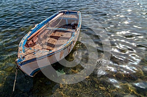 Small boat in mediterranean sea, Sicily