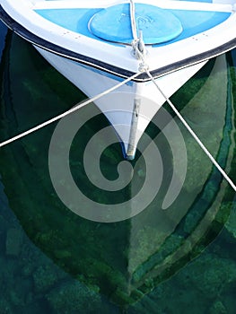 Small Boat Prow Reflected in Water