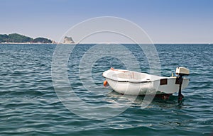 Small boat on sea