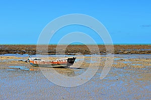 Small boat stranded