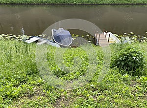 Small boats docked in the Netherlands