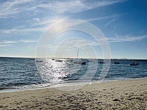 Small boats on the Island of Armona, Algarve. Portugal. photo