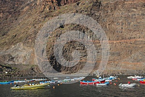 Small boats in La Gomera port