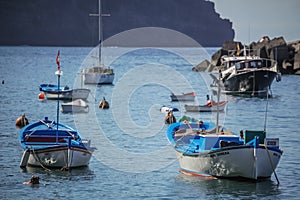 Small boats in La Gomera port