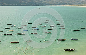 Small boats in the lake