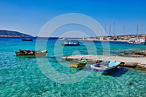 Small Boats Moored at Koufonisia Greek Island, Greece