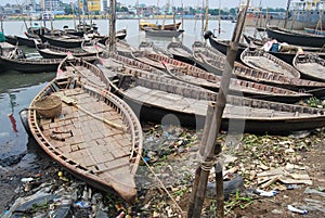 Small boats ply on the Buriganga at Sadarghat