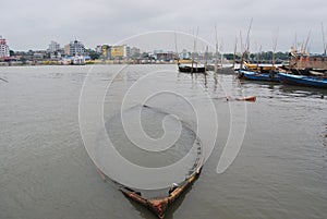 Small boats ply on the Buriganga at Sadarghat