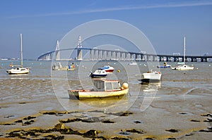 Small boats at Saint Brevin les Pins in France photo