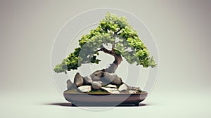 Succulent Bonsai Tree: A Kolsch Minimalist Desktop Wallpaper In Hd photo
