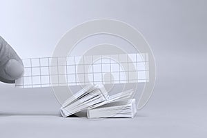 Small books, white background