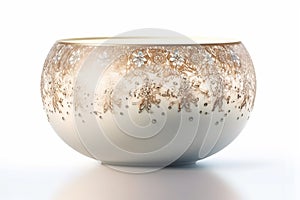 A small bowl with boheme decoration on white background