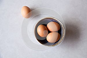 Small bowl of fresh Eggs