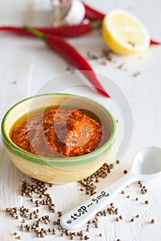 Small bowl of harissa