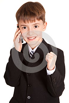 Small boy with a mobile phone
