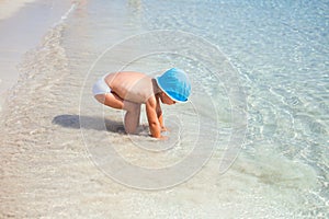 Small boy in the sea water