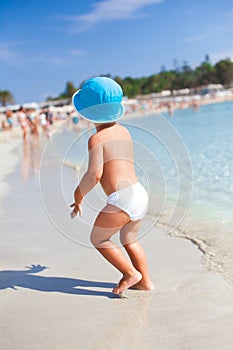 Small boy in the sea water