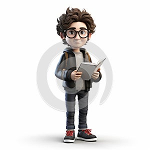 Charming 3d Boy With Glasses: Photorealistic Renderings By Oliver Writer photo
