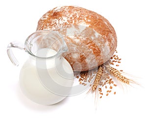 Small bread, milk and wheat