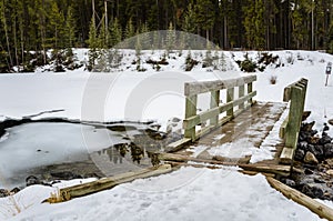 Small Bridge covered in Snow